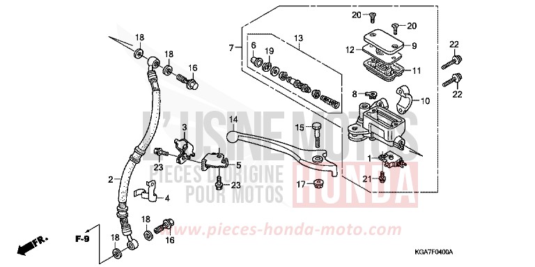 VORDERRADBREMSE von CG125 TITAN ES FORCE SILVER METALLIC (NH411) von 2004
